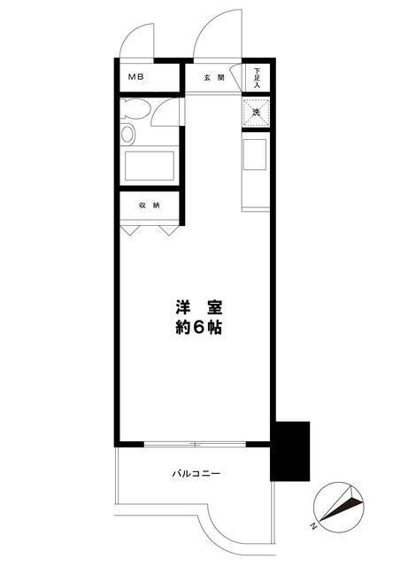 リバーサイド桜木町(ワンルーム/3階)の間取り写真