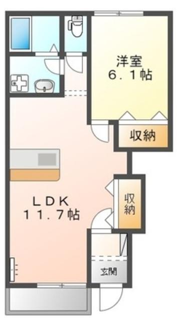 ファインハイムSATO(1LDK/1階)の間取り写真