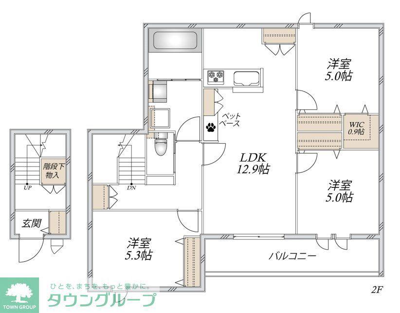 TILIOS(3LDK/2階)の間取り写真