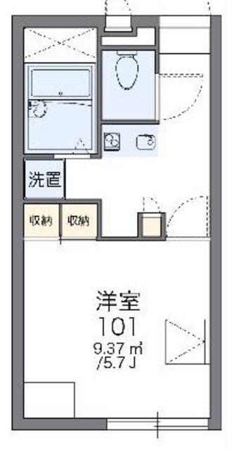 レオパレス大樹(1K/1階)の間取り写真