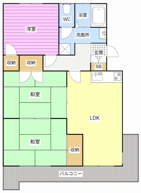 ハイツシャルマン(3LDK/1階)の間取り写真
