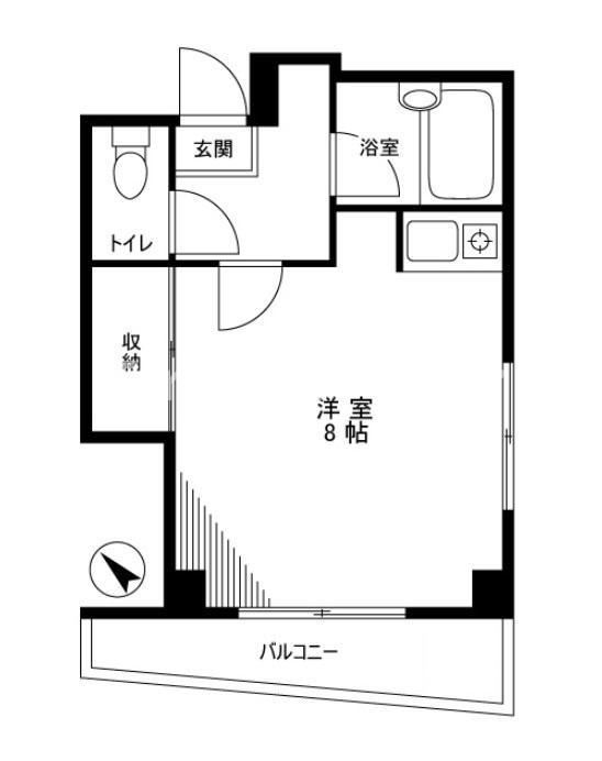 シャトレ千野(ワンルーム/3階)の間取り写真