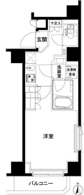 ルーブル木場(1K/4階)の間取り写真