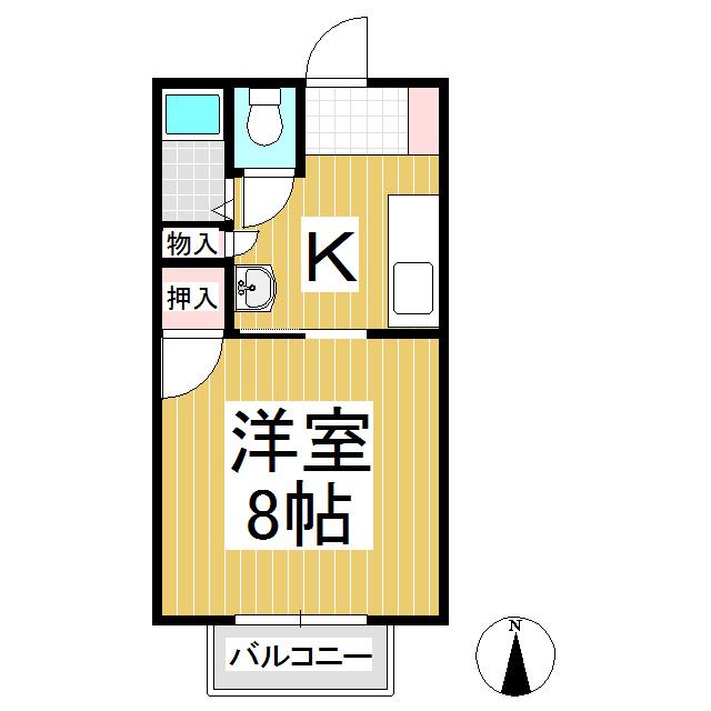 リブレ坂城(1K/2階)の間取り写真