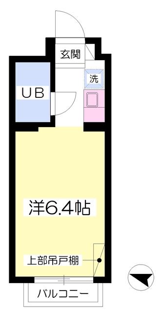 尾山台コーポラス(ワンルーム/1階)の間取り写真