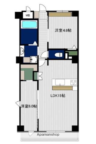 OVEST金沢八景(2LDK/2階)の間取り写真