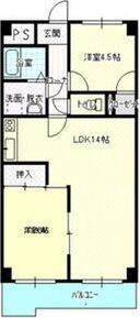 ノイ・ルミナス(2LDK/4階)の間取り写真