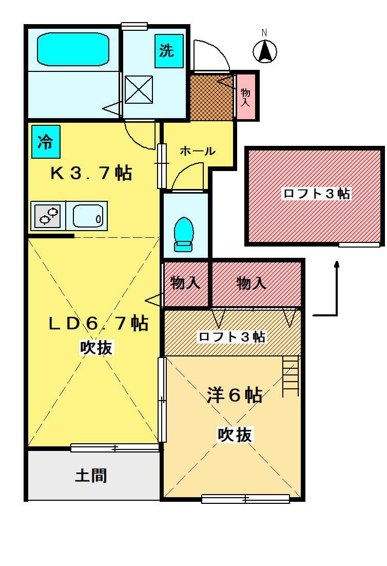 ルトワミツゾウ(1LDK/1階)の間取り写真