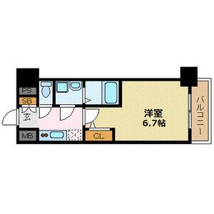 エスリード大阪上本町グリーズ(1K/15階)の間取り写真
