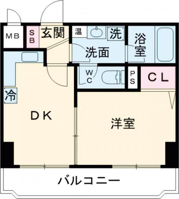 リバーヴュー長岡(1DK/6階)の間取り写真