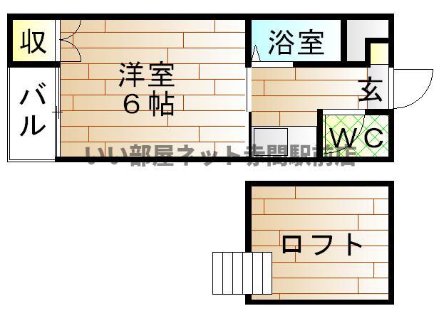 レクエルド2(1K/1階)の間取り写真