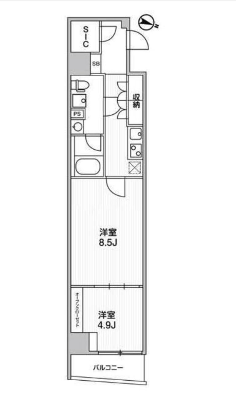 WEAVE BASE -ITABASHI HONCHO 板橋本町(2K/4階)の間取り写真