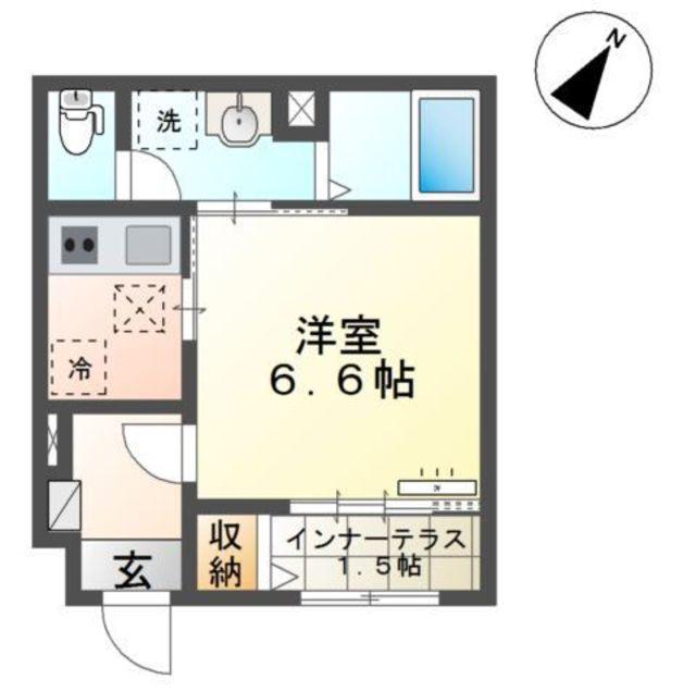 市川市幸2丁目アパート(1K/1階)の間取り写真