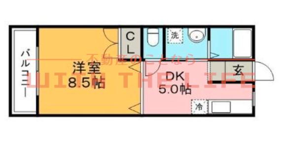 パークサイド小島(1DK/1階)の間取り写真