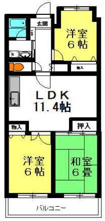 フォレスト(3LDK/5階)の間取り写真