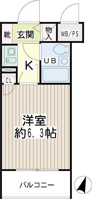 NICアーバンスピリッツ妙蓮寺(1K/3階)の間取り写真