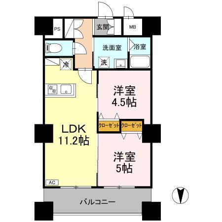 D-MEDICARE名古屋一社(2LDK/3階)の間取り写真