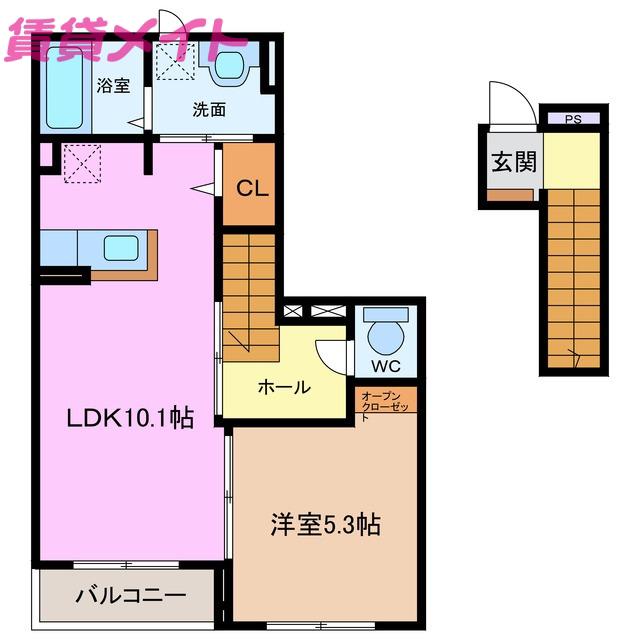 コートハウス安塚(1LDK/2階)の間取り写真