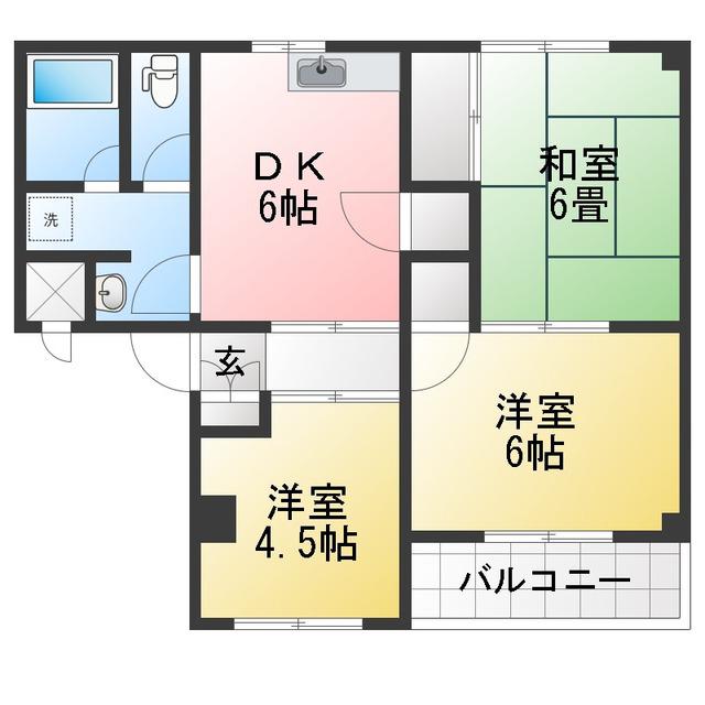 アドリーム(3DK/2階)の間取り写真