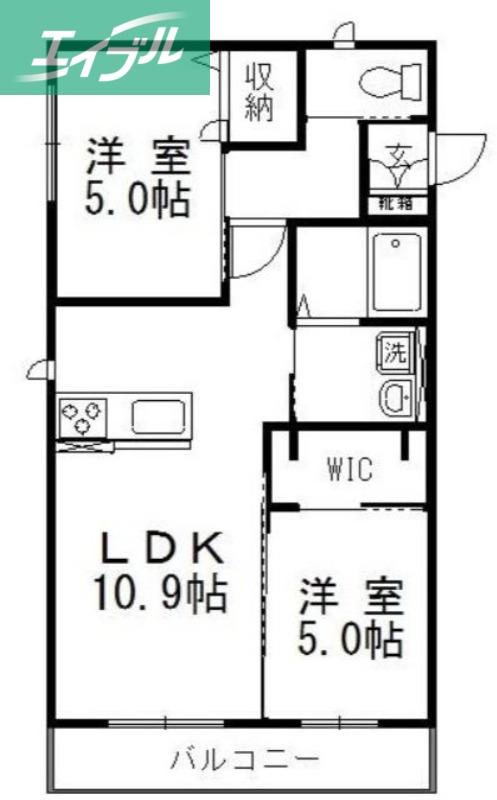 リーベハイム(2LDK/2階)の間取り写真