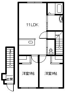 カームリーピュアα(2LDK/2階)の間取り写真