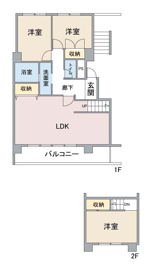 クレール延珠 北棟(3LDK/2階)の間取り写真