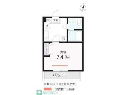 QUIET CRAB HOUSE 鶴見浅野(1K/2階)の間取り写真