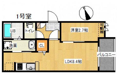 REGALEST-SMART 大学病院(1LDK/2階)の間取り写真