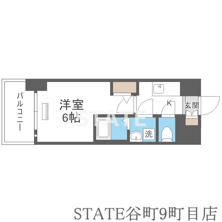 エスリード難波AGREA(1K/2階)の間取り写真