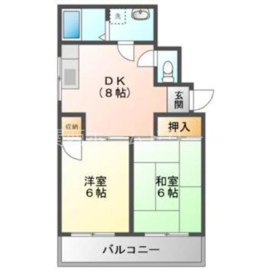 パ-クサイドHIRO(2DK/2階)の間取り写真
