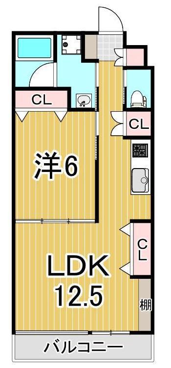ヴェル ラ メゾン(1LDK/3階)の間取り写真