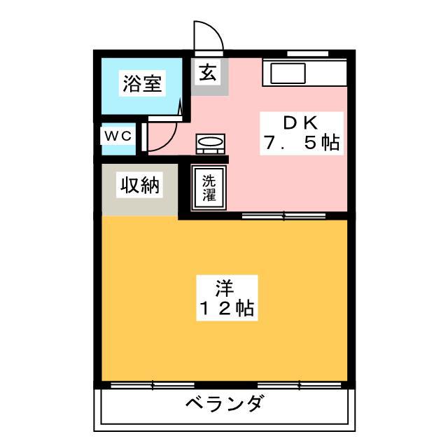 スズキハイツA(1DK/2階)の間取り写真
