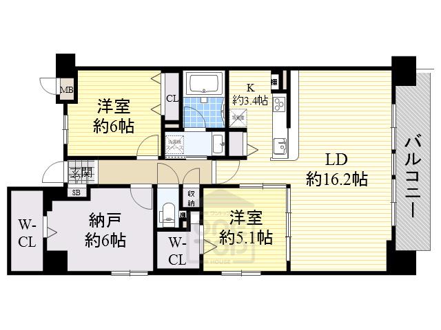 ウエストフィールド(2SLDK/2階)の間取り写真