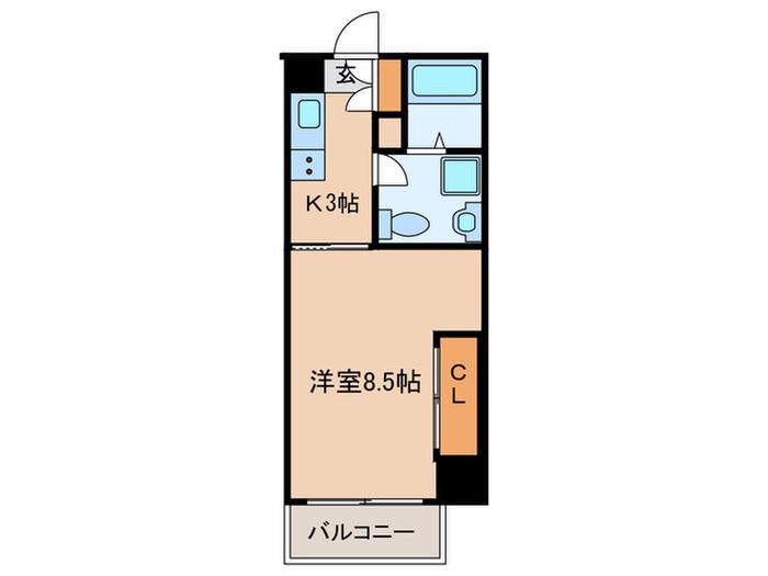 グランデ浅間町(1K/3階)の間取り写真