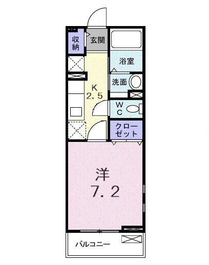 リヴィエール(1K/1階)の間取り写真
