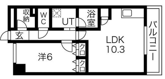 S-RESIDENCE 学園坂(1LDK/8階)の間取り写真