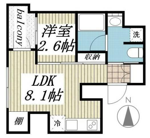 パークルール神田司町ロンド(1LDK/4階)の間取り写真