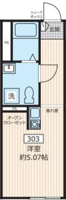 センターテラス(ワンルーム/3階)の間取り写真