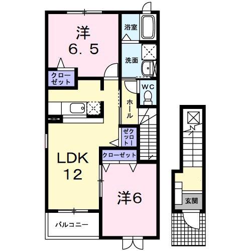 エテルノベル(2LDK/2階)の間取り写真