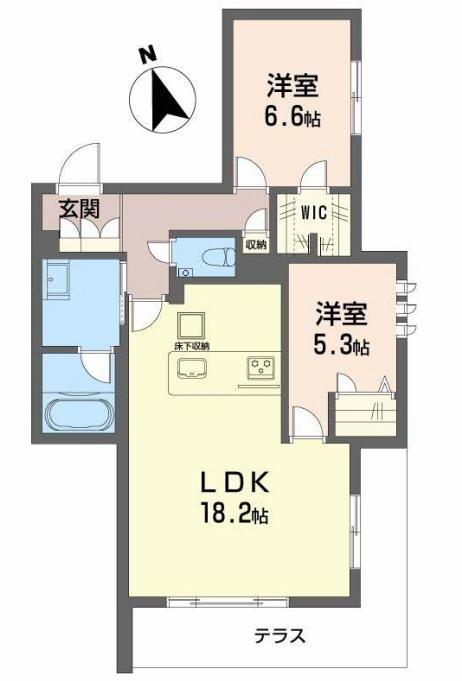 セントリビエ上甲子園(2LDK/1階)の間取り写真