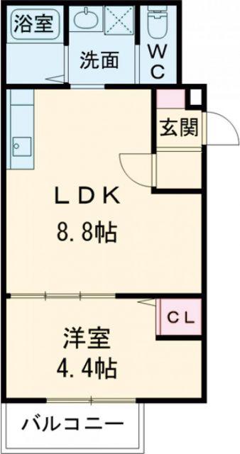 アリエッタ平野の郷(1LDK/1階)の間取り写真