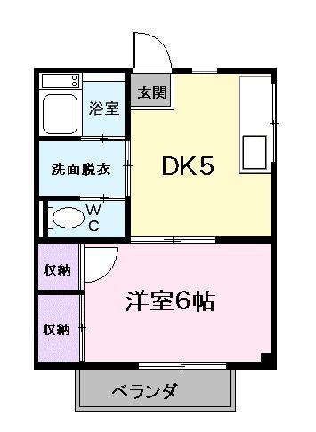シティハイツ小島(1DK/2階)の間取り写真