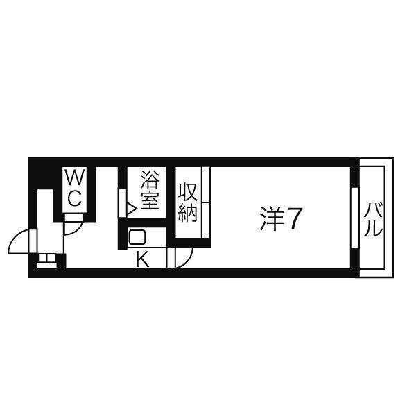 ベルシャンブール本宿(1K/4階)の間取り写真