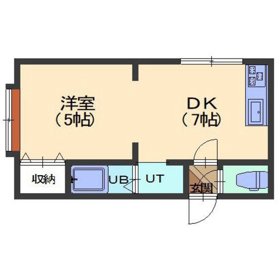 ビラミカエルⅢ(1DK/1階)の間取り写真