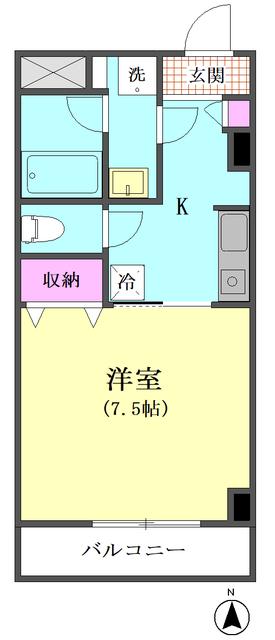 ステュディオ大森西(1K/1階)の間取り写真