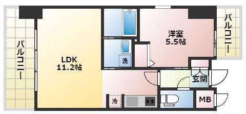 S-RESIDENCE江坂EMINENCE(1LDK/7階)の間取り写真