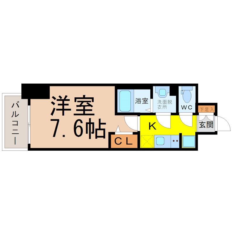 プレサンス新栄リベラ(1K/7階)の間取り写真
