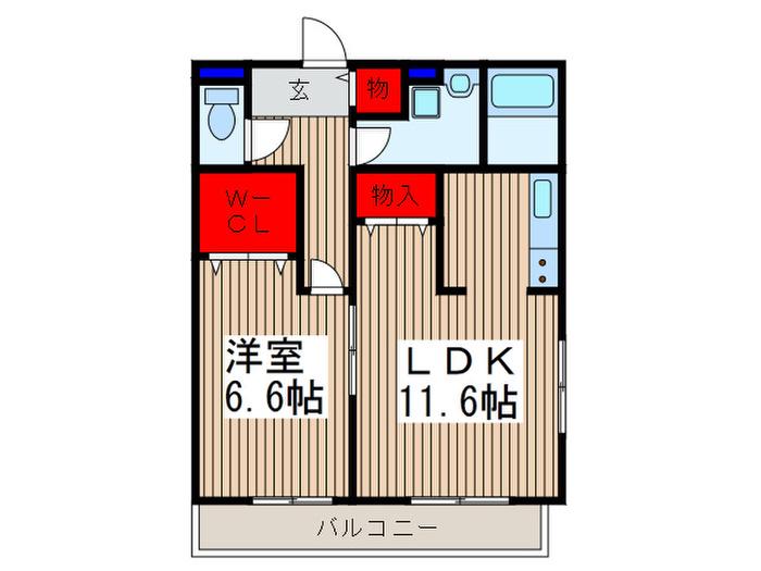 ソレイユ リシュ(1LDK/1階)の間取り写真