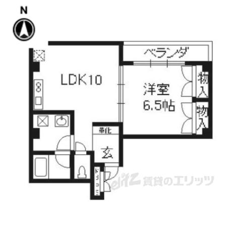 アルベールビル 8(1DK/4階)の間取り写真
