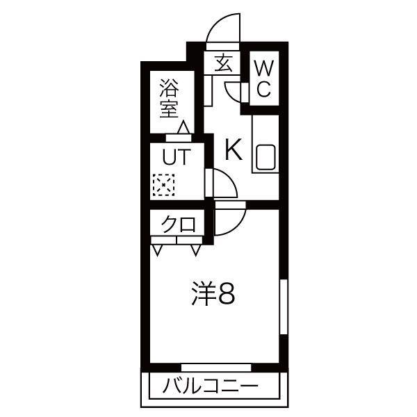 ラプラージュ・ヴェール(1K/1階)の間取り写真